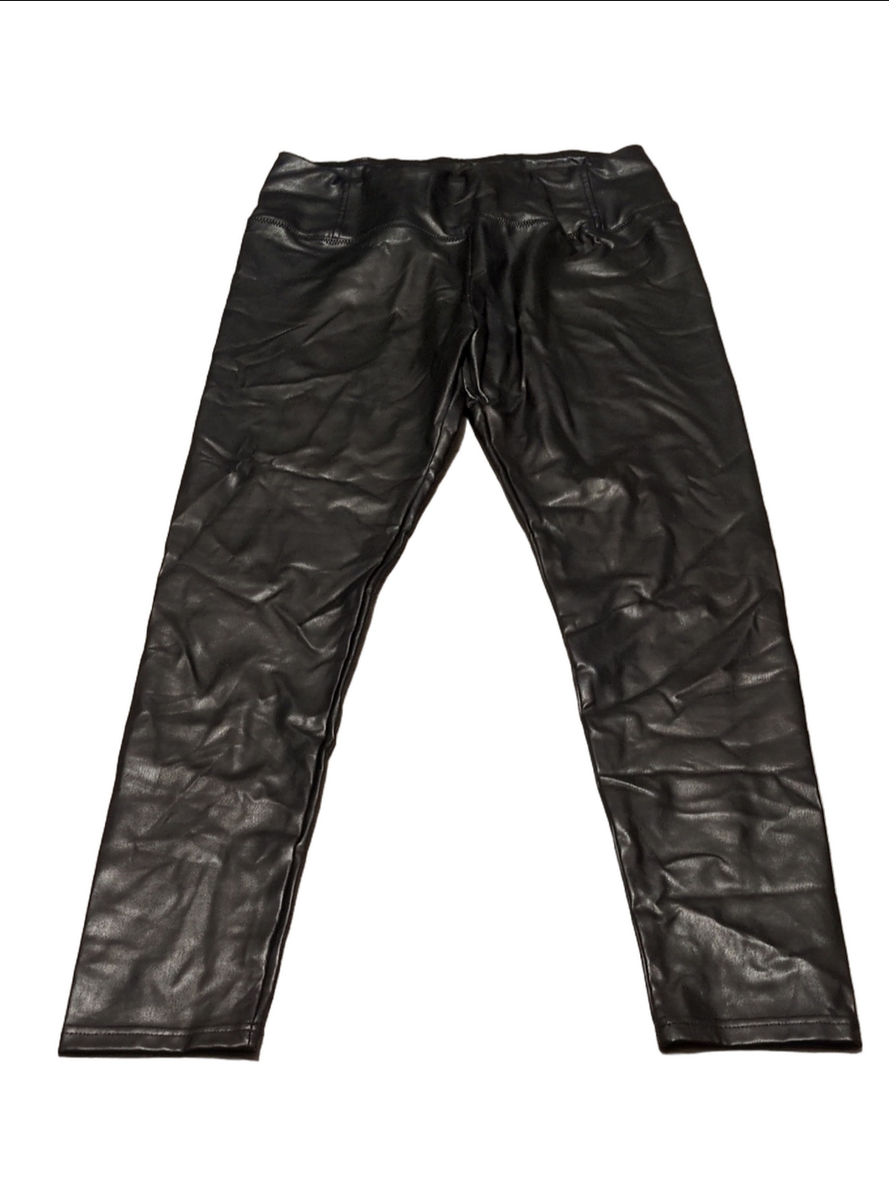 7 For All Mankind Faux Leather Black Pants Size Large